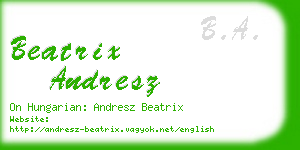 beatrix andresz business card